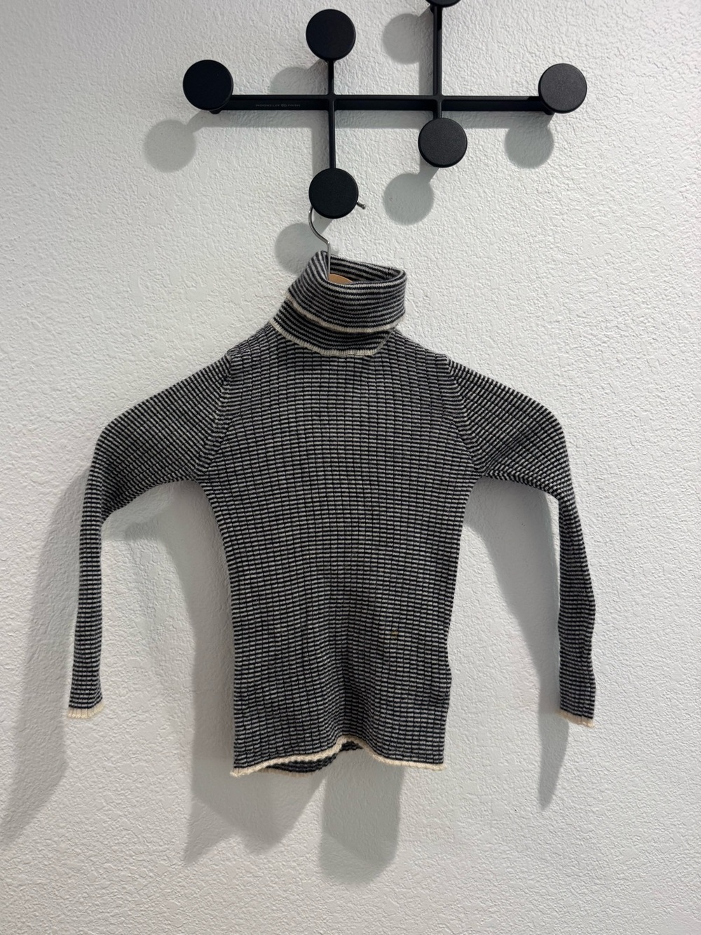 FUB Striped Black & White Turtleneck Sweater
